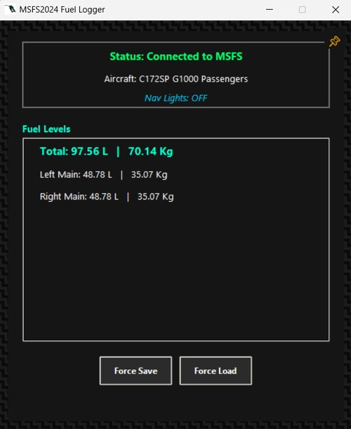 MSFS 2024 Fuel Logger
