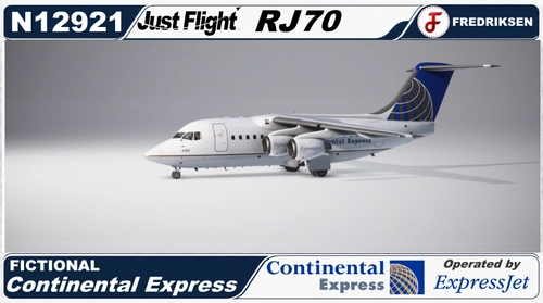 Just Flight RJ70 - Continental Express, N12921, Fictional, w/cabin and GPU