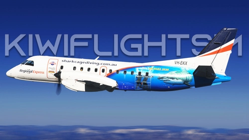 Regional Express (REX) 'Shark Cage Diving' Livery | VH-EKX | Microsoft/Carenado SAAB S340B [8K]
