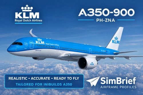 SimBrief Airframe Profile - KLM A359 PH-ZNA (iniBuilds)