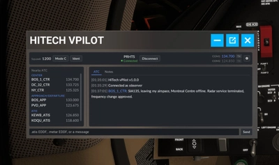 HiTech Toolbar vPilot Interface
