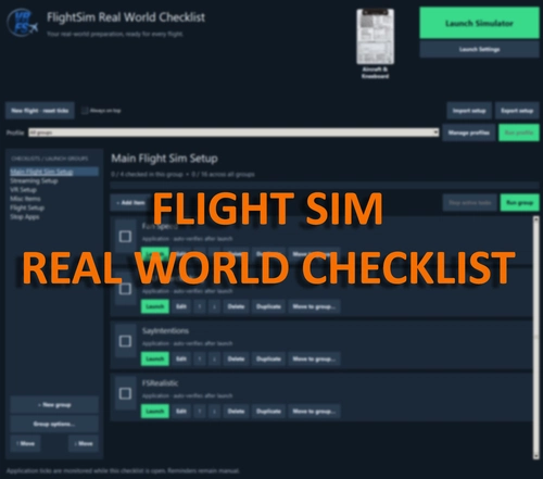 Flight-Sim Real World Checklist
