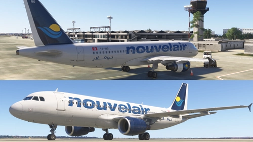 Nouvelair "Quirky" TS-INO and TS-INE liveries Fenix A320CFM WL MSFS2024 (with cabin)