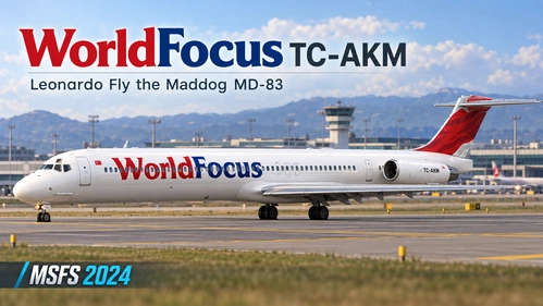 World Focus Airlines TC-AKM livery for the Leonardo Fly the Maddog MD-83 20th Anniversary