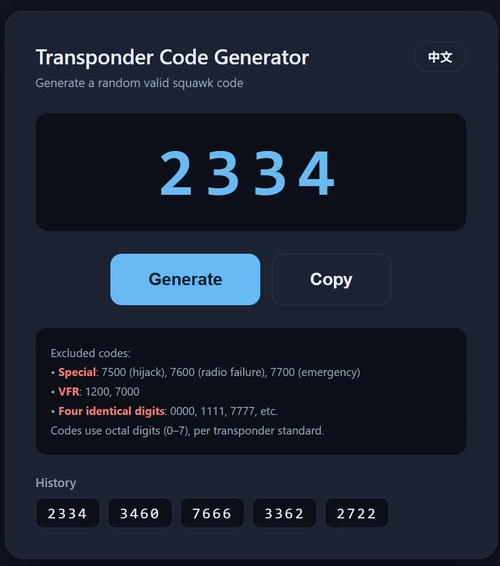 Transponder Code Generator