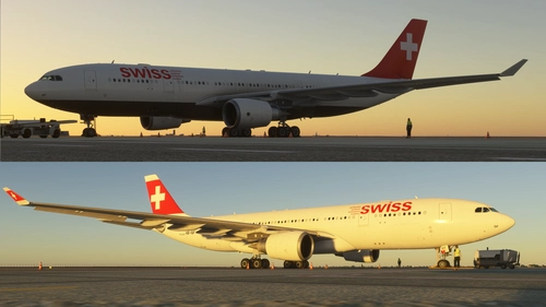 Swiss HB-IQF liveries Inibuilds A330-200GE MSFS2024 (with recent Swiss Cabin)