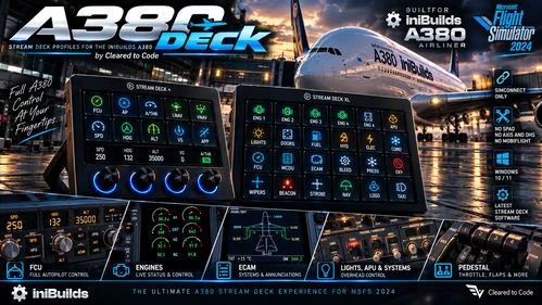 A380 Deck for the iniBuilds A380 - Stream Deck + & XL