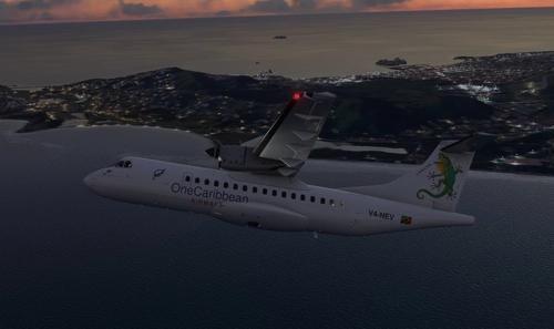 One Caribbean Airways ATR42-600 Green Tree Lizard
