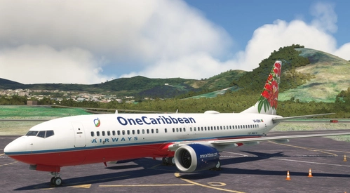 One Caribbean Airways 737MAX8 Poinciana