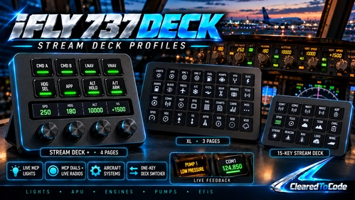 iFly 737 Deck for the iFly 737 MAX 8 – Stream Deck + & XL plugin (no SPAD / MobiFlight)