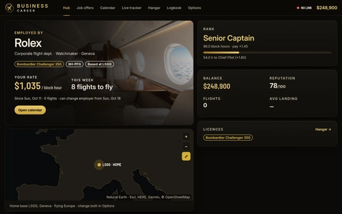 Business Career - Business Jet Pilot Career for MSFS 2024