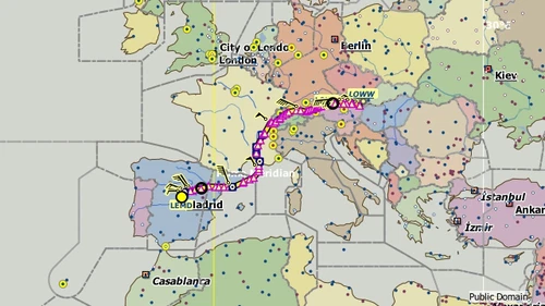 IFR Adolfo Suárez Madrid-Barajas Airport (LEMD) to Schwechat Vienna International Airport (LOWW)