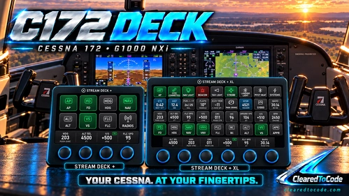 C172 Deck for the Cessna 172 G1000 NXi – Stream Deck + & XL plugin (no SPAD / MobiFlight)