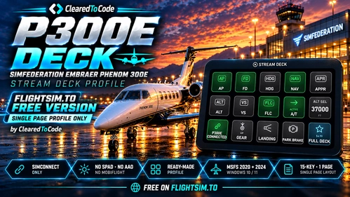 Phenom 300E Deck - Stream Deck profile for the SimFederation Phenom 300E