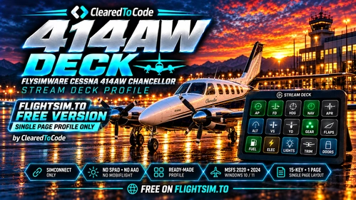 414 Deck - Stream Deck Profile for the Flysimware Cessna 414AW Chancellor