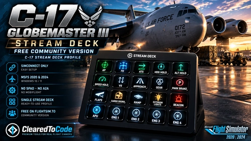 C-17 Deck - Stream Deck Profile for the Miltech C-17 Globemaster III