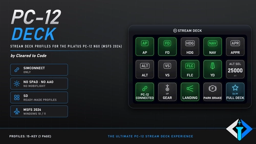 PC-12 Deck - Stream Deck Profile for the MSFS 2024 Pilatus PC-12 NGX