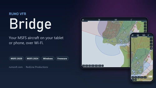 Rumo VFR Bridge - Live Wi-Fi Position for Tablets and Phones (MSFS 2020 and 2024)