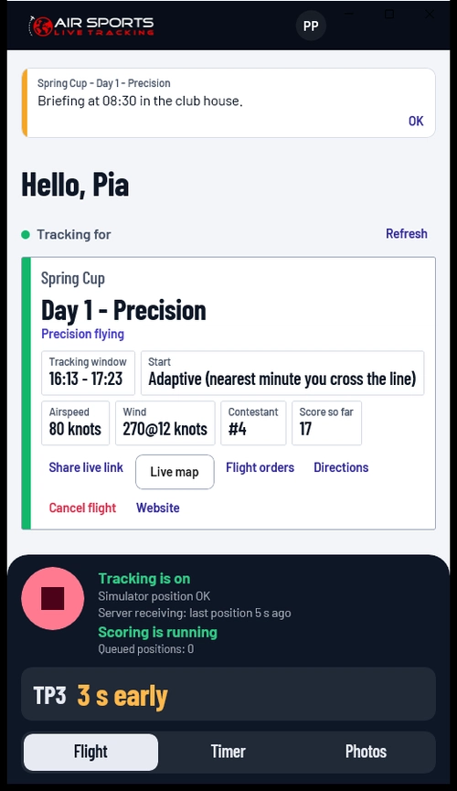 Air Sports Live Tracking MSFS Client