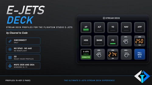 E-Jets Deck 2 - Free Stream Deck Profile for the FlightSim Studio E-Jets | No SPAD/AAO
