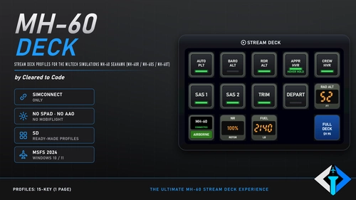 MH-60 Deck 2 - Free Stream Deck Profile for the MilTech Simulations MH-60 Seahawk | No SPAD/AAO