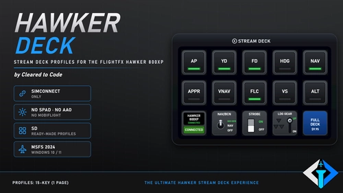 Hawker Deck - Free Stream Deck Profile for the FlightFX Hawker 800XP | No SPAD/AAO