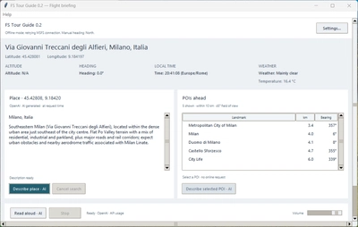 MSFS Tour Guide Utility