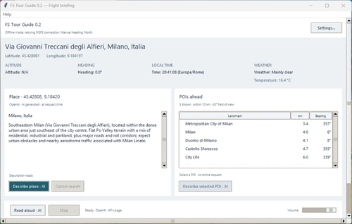 MSFS Tour Guide Utility