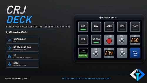 CRJ Deck 2 - Free Stream Deck Profile for the Aerosoft CRJ | No SPAD/AAO
