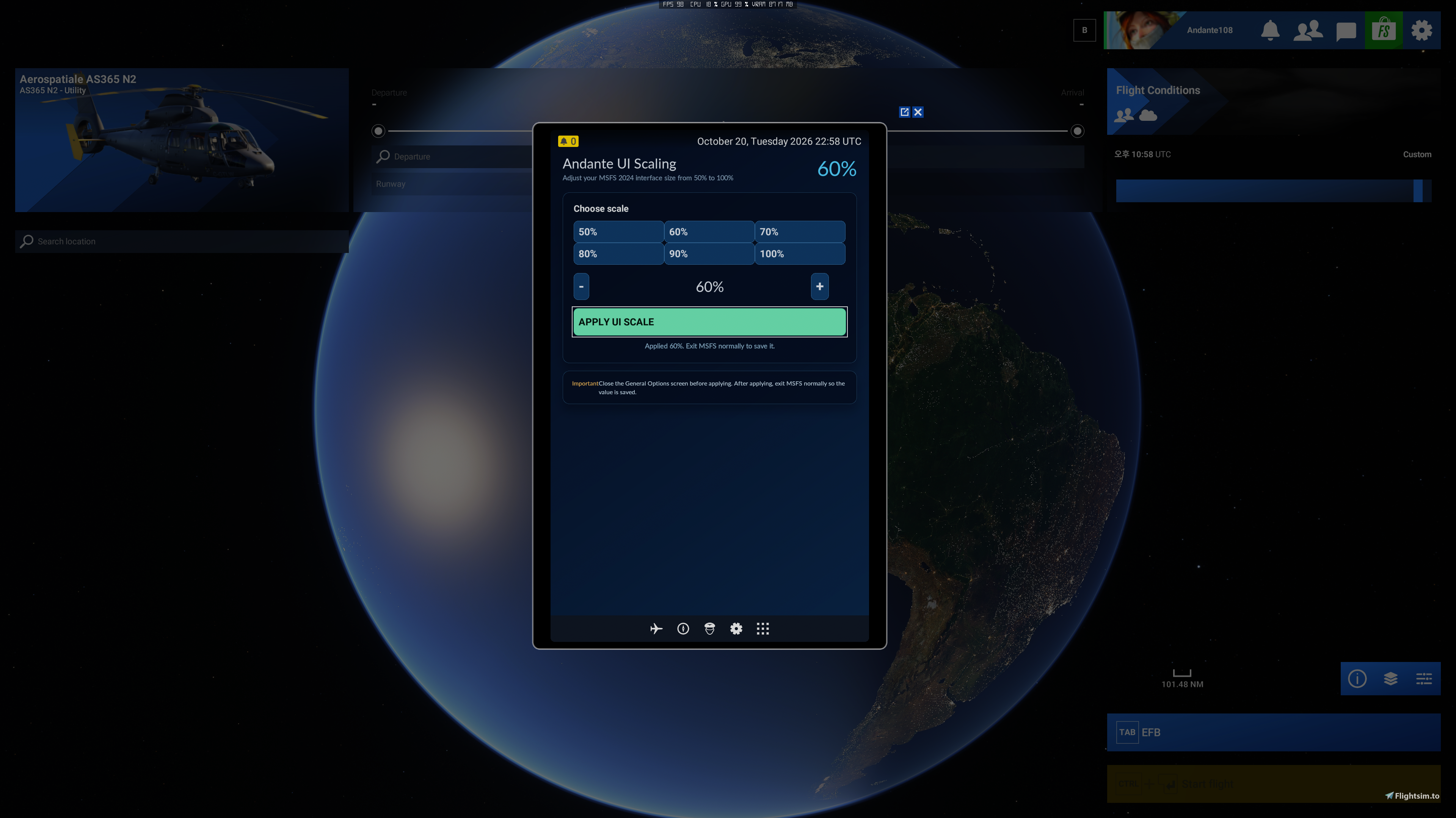 Andante UI Scaling — MSFS 2024 Interface Size Control - MSFS Add-on ...