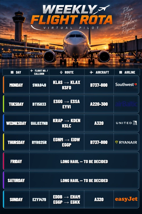 Weekly Flight Rota