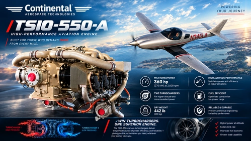 Flysimware Lancair Legacy - Continental TSIO-550-A 360HP Performance Mod
