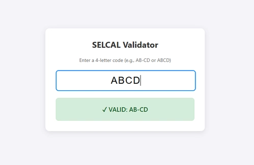 SELCAL Validator for VATSIM/IVAO