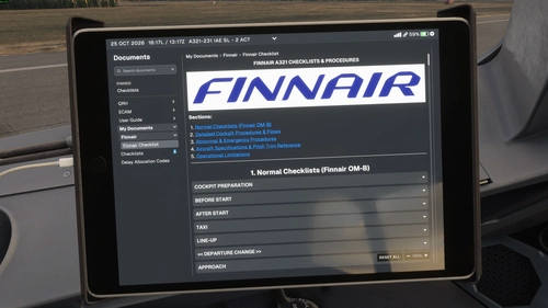 Fenix A32X - Finnair Interactive Checklists and SOPs