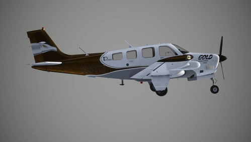 Livery Bonanza A36 Professional Black Square Gold Virtual Airlines 10 Anos