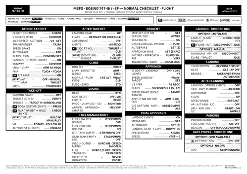 Boeing 747-8i / -8F (MSFS Default) – Procedures & Checklists (Ground and Flight)