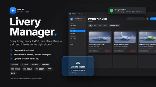 PMDG Livery Manager for MSFS 2024