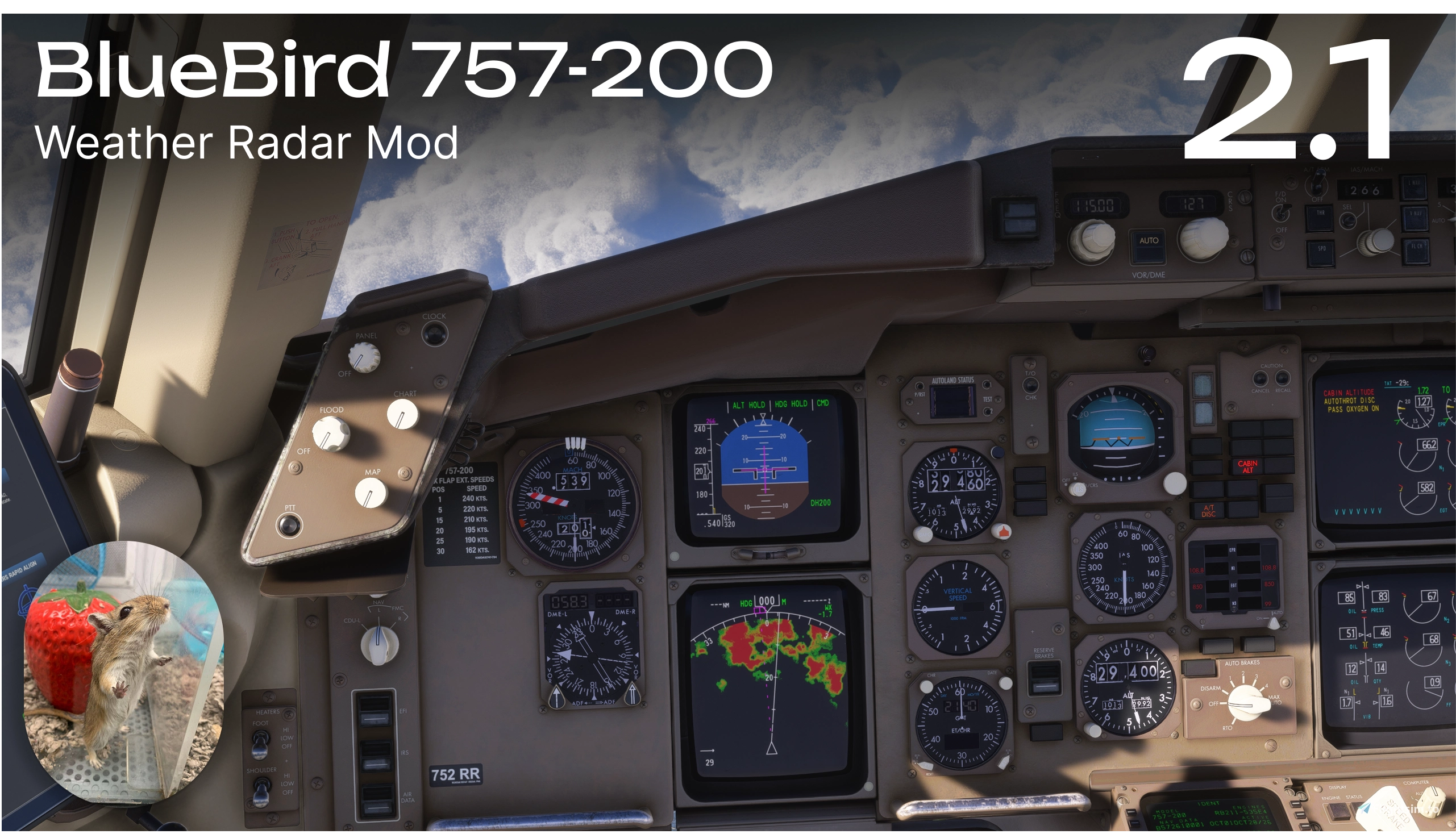 BlueBird 757 — Weather Radar Mod + Terrain ND Fix 2.1 - Image 1