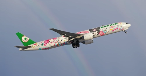 EVA Air Sanrio “Besties Jet” – Kawaii Edition (B-16722) w/Cabin | PMDG 777-300ER