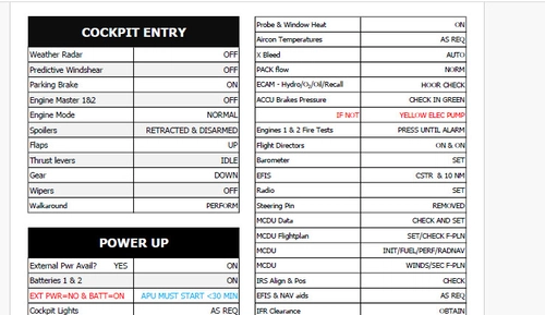 A32NX Checklist