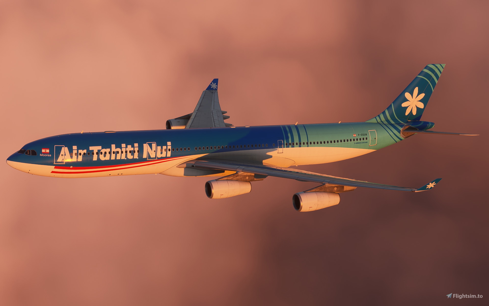 Air Tahiti Nui F-OSUN [4K/8K]┃Inibuilds A340 for Microsoft Flight