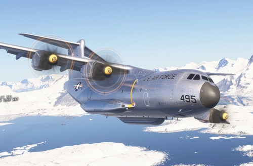 Airbus A400M USAF 8495 in pure alu-silver
