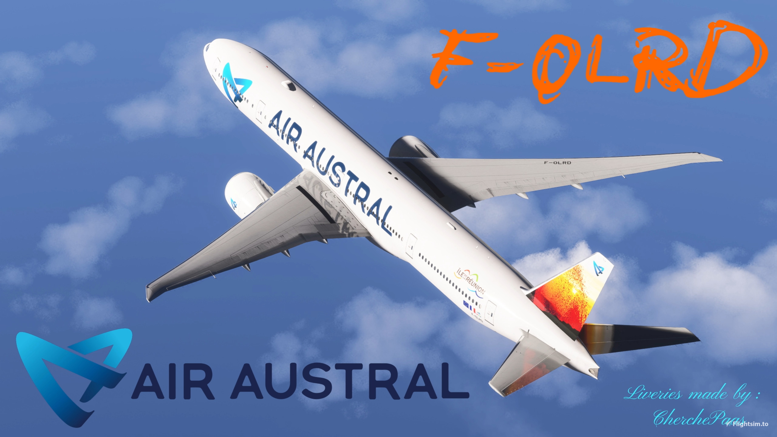 Boeing 777-300ER Air Austral F-OLRD - Aircraft Liveries for MSFS