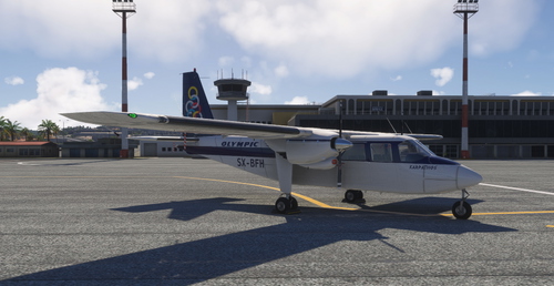 BBS BN2 Islander Olympic  original white and blue fictional (SX-BFH)