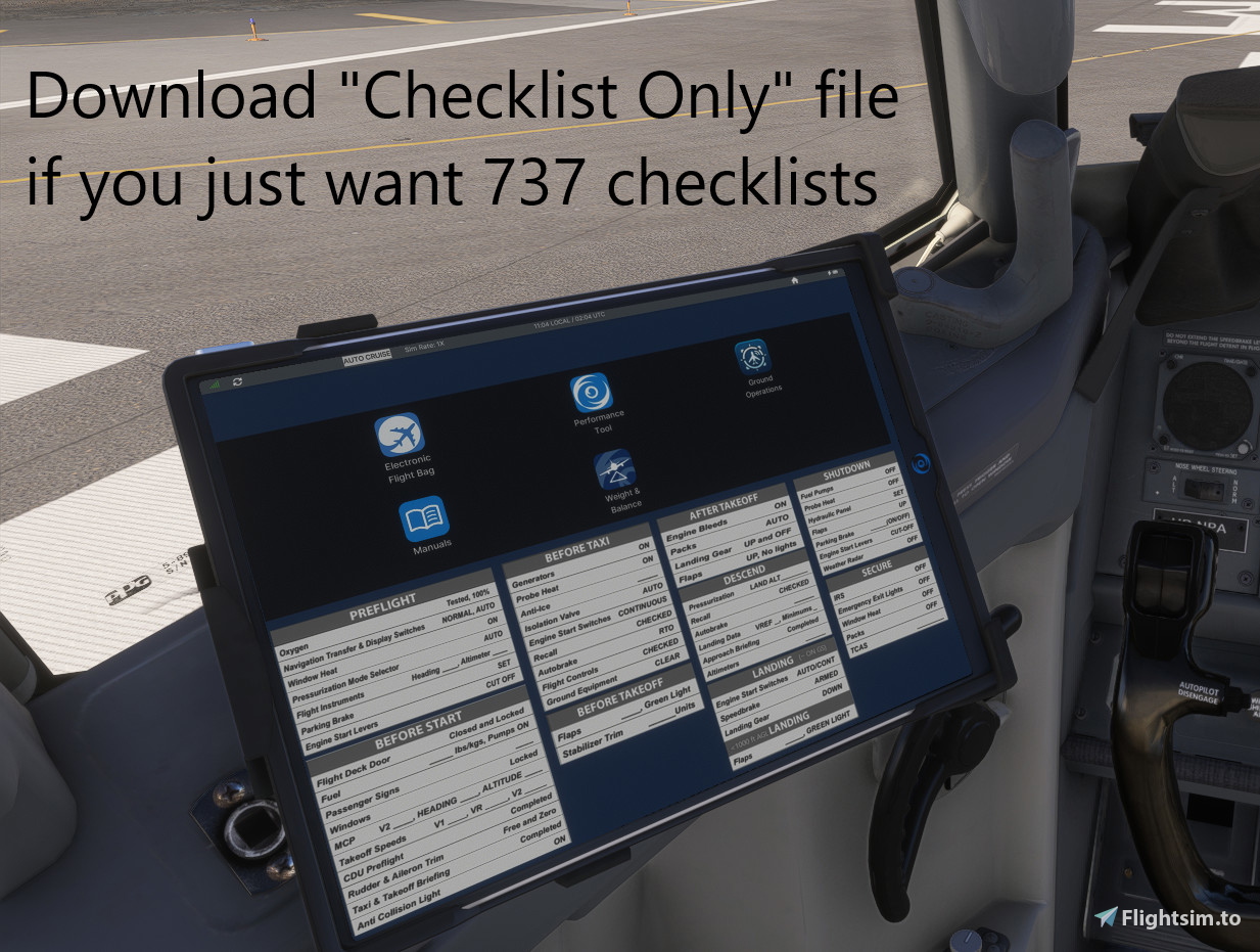 Your Custom EFB background for PMDG 737 pentru Microsoft Flight ...