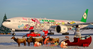 EVA AIR Sanrio Family “Hand in Hand” Jet (B-16703)  w/Cabin | PMDG 777-300ER thumbnail 10