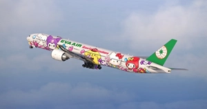 EVA Air Sanrio “Lolly Jet” – Kawaii Edition (B-16740) w/Cabin | PMDG 777-300ER thumbnail 1