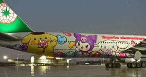 EVA Air Sanrio “Lolly Jet” – Kawaii Edition (B-16740) w/Cabin | PMDG 777-300ER thumbnail 3