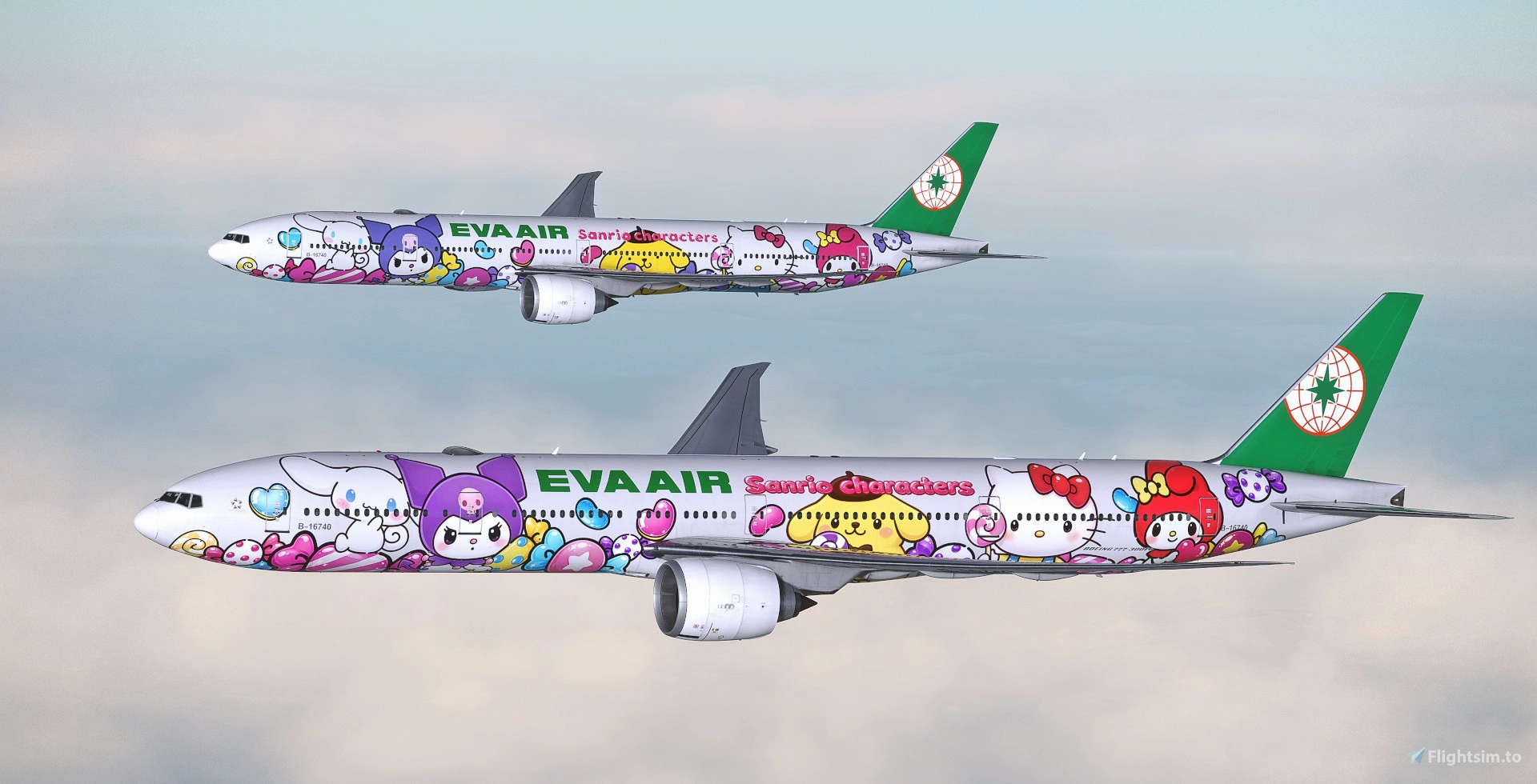 EVA Air Sanrio “Lolly Jet” – Kawaii Edition (B-16740) w/Cabin