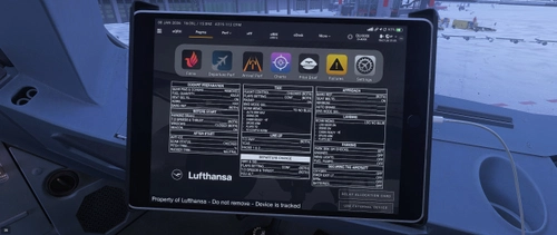 Fenix A320 Lufthansa EFB Checklist Wallpaper  | Black and Blue Version 
